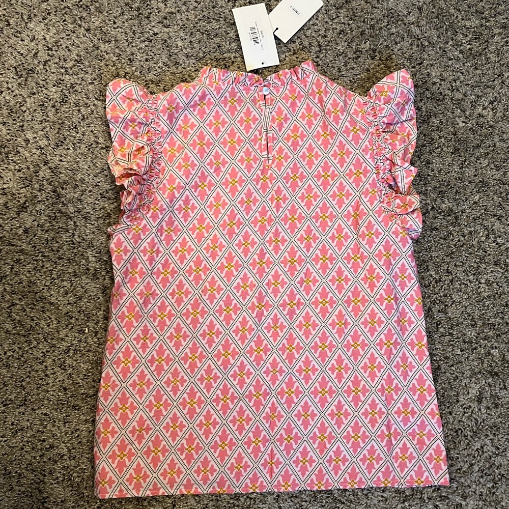 THML Sterling Top - Pink and Yellow Ruffle Sleeve Top - Picture 2 of 4
